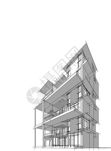 技术的住宅3DD插图架构建设视角线现代城市建筑抽象背景设计建筑结构图解3d插摘要建筑背景13256行业图片