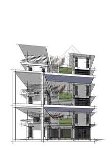 多雾路段屋建筑学3DD插图架构建设视角线现代城市建筑抽象背景设计建筑结构图解3d插摘要建筑背景13256图片