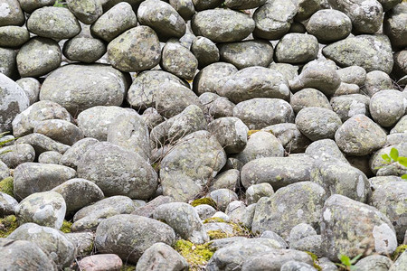 椭圆形难的自然界中各种圆形石块作为背景头图片