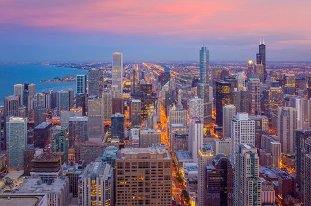 城市美国日落伊利诺州市下芝加哥天线户外塔图片