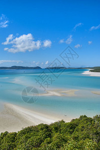 自然蓝色的东澳大利亚Whitsunday群岛白海港滩区域概览东澳大利亚白天堂图片