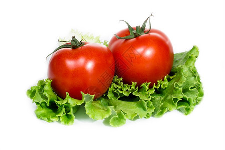 反射成熟新鲜西红柿白底孤立于颜色图片