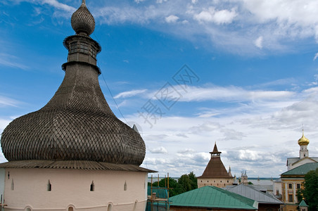 老的文化堡垒古城罗斯托夫韦利基俄罗斯的克里姆林宫背景图片