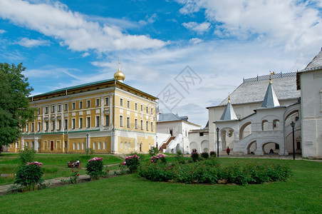 户外古城罗斯托夫韦利基俄罗斯的克里姆林宫旅游伟大的背景图片