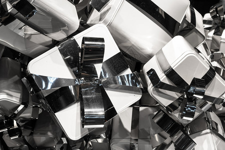 立方体复制白色的金属容器黑放大白银礼物图片