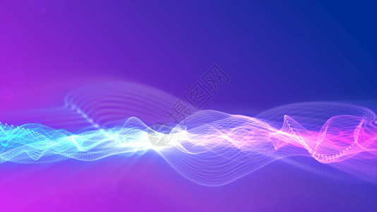 横幅光滑的数字粒子波流技术背景概念发光的图片