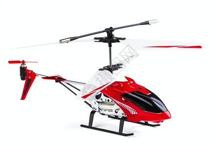 爱好白色背景隔离的直升机无线电控制型号无线电控制型玩具运输图片