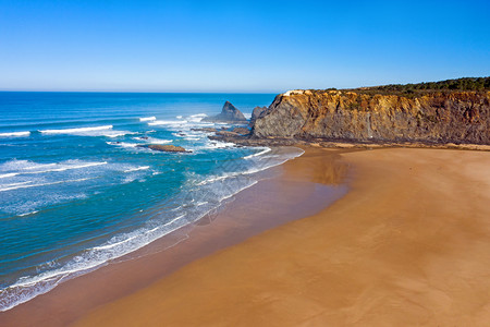 葡萄牙西海岸PraiaOdeceixe航空文森特夏天阿尔加维图片