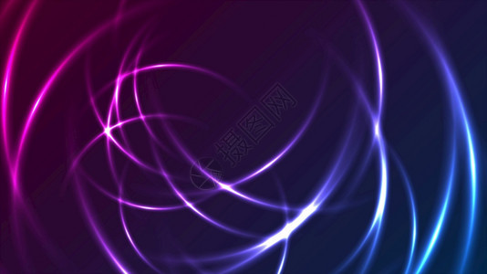 蓝色紫荧光月亮圈抽象背景充满活力圆形的氖图片