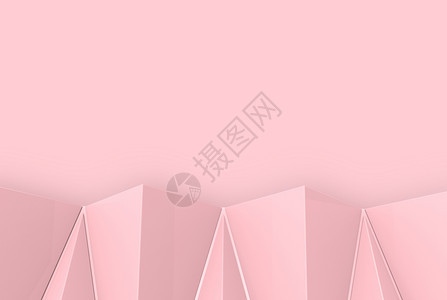 语气插图几何的3d复制空间墙壁背景在复制时作甜粉红色多边形状图案图片