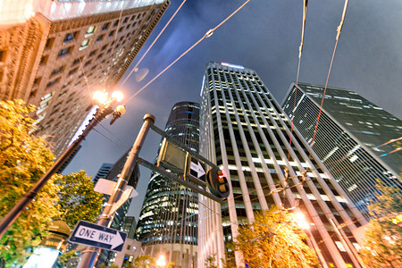 交通桑夜晚的旧金山建筑夜晚的旧金山建筑状态图片