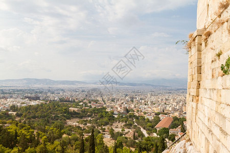 帕台农神庙岩石从希腊时代卫城观察的赫费斯图和阿塔洛托亚希腊语图片