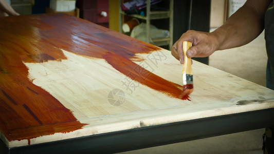 手保护工具涂有棕色褐画刷的木制绘占比例169背景图片