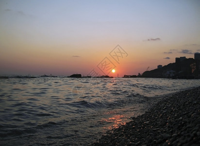 美丽环太阳在黑海上坠落滩结尾图片
