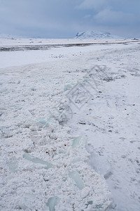 生态系统冰冻河流的全景欧洲冰岛冬季生物圈风景图片