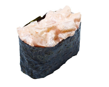 传统的日本寿司加大米和鱼虾寿司加酱片蔬菜亚洲图片