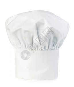 烹饪原制厨师盖顶大的帽子特写孤立在白色背景上织物职业图片