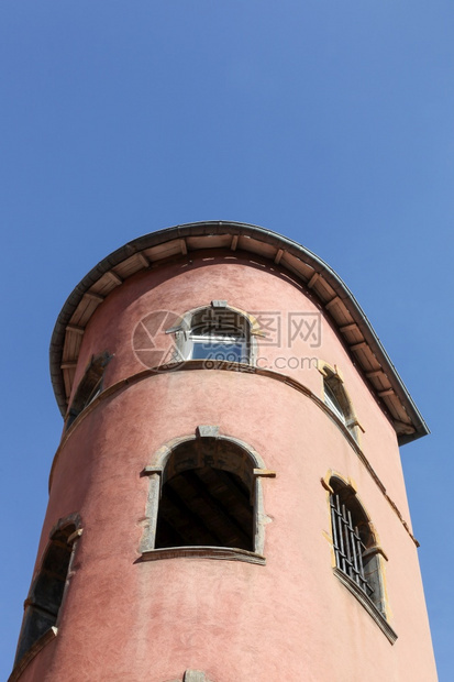 法语国旧里昂的粉红塔历史屋图片