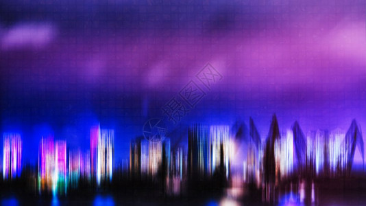 水平生动数字夜光度间城市端口抽取灯紫色的砖图片