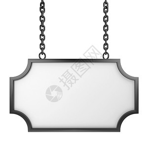 铁墙在白色背景上孤立的金属标牌3d插图警告图片