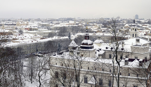 结构体哥特欧洲的维尔纽斯冬季全景立陶宛首都图片