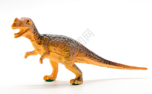 古生物学白色背景的暴龙恐玩具模型捕食者迪诺图片
