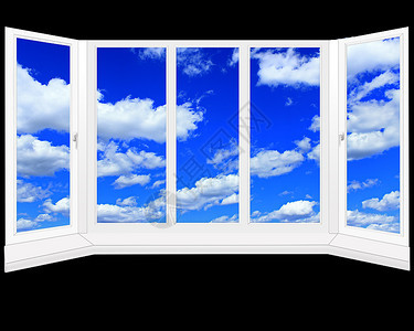 城市框架黑色的以白云窗口向蓝天空看色白乌云窗口则在黑色上被孤立infowhatsthis图片