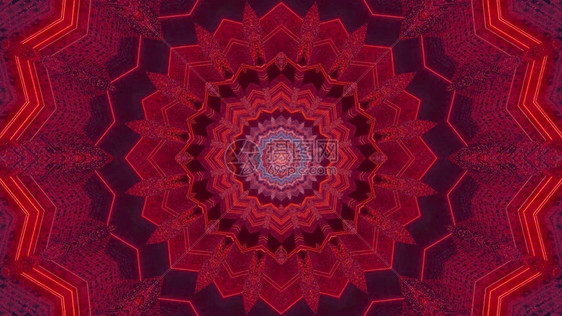 红色的幻想创造3d插图d视觉背景其抽象的甘莱多斯古花以红色调成形设计配有亮光效应产生神奇的硅地下隧道幻觉红干莱多斯科植物装饰品3图片