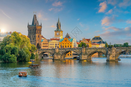 布拉格市下捷克旧城风景世界旅行概念见光和世界旅行城市的镇景观图片