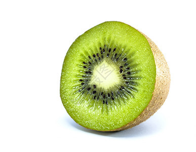 自然绿色单身的以白背景孤立的果实基维图片