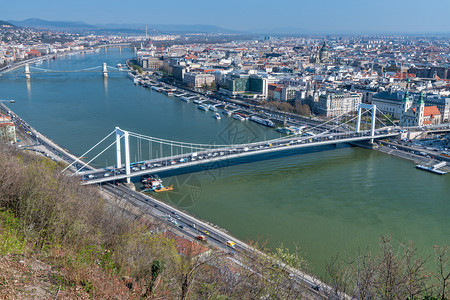 匈牙利布达山BudaHill的美丽布达佩斯桥梁议会欧洲河图片