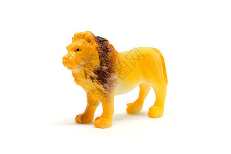 橡胶棕色的孤立在白背景上的狮子模型动物玩具塑料危险图片