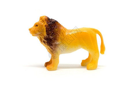 目的孤立在白色背景上的狮子模型动物玩具塑料颜色高的图片