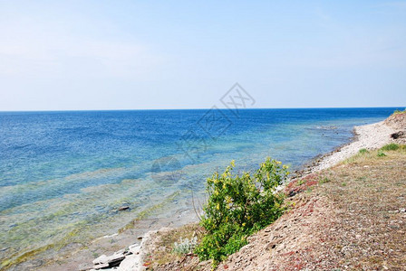 天空宁静波罗的海西德群岛奥兰的多姿彩海岸线风景季节图片