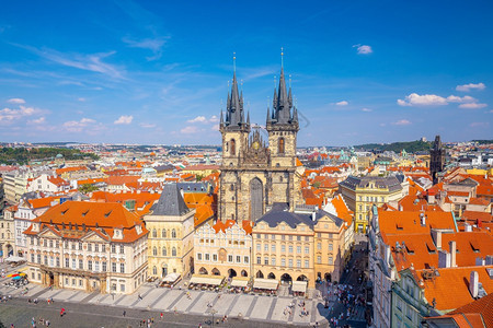 历史布拉格市下捷克旧城风景世界旅行概念见光和世界旅行巴洛克式市中心图片