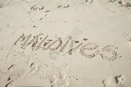 天线采取美丽的将马尔代夫登记在白沙上的马尔代夫图片