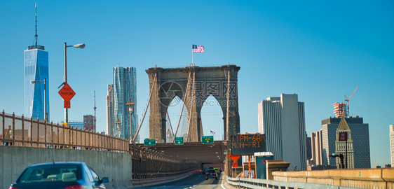 纽约市布鲁克林大桥交通图片