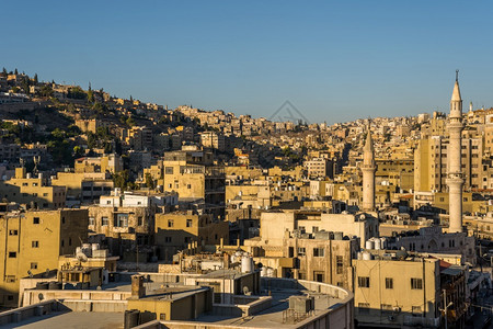亚洲历史约旦首都安曼市的空中观察约旦首都建筑学图片