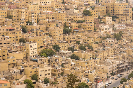 旅游城市景观约旦首都安曼市的空中观察约旦首都家图片