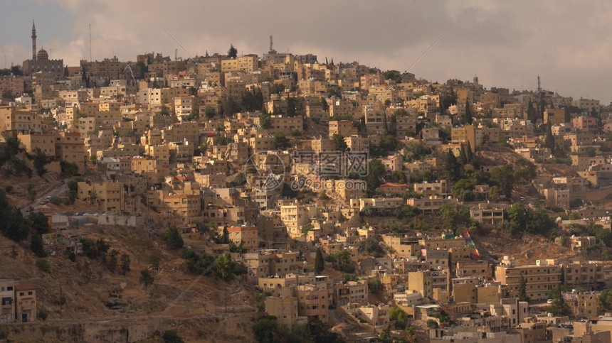 堡垒中间剧院约旦首都安曼市的空中观察约旦首都图片