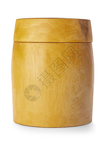白背景上隔着盖子的木碗优雅历史棕色的图片