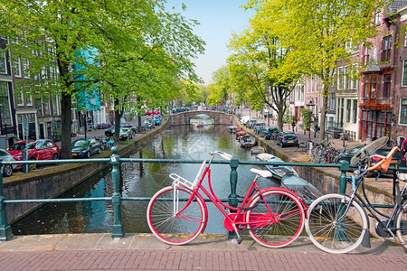 欧洲的荷兰Keizeersgracht的阿姆斯特丹市风景街道建筑学图片