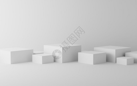 博物馆抽象的内部3d提交空白盒显示图片