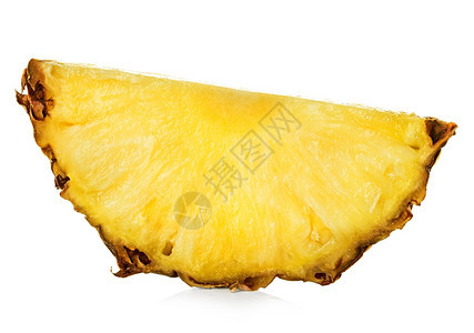 目的在白色背景上孤立的菠萝切片素食主义者黄色的图片