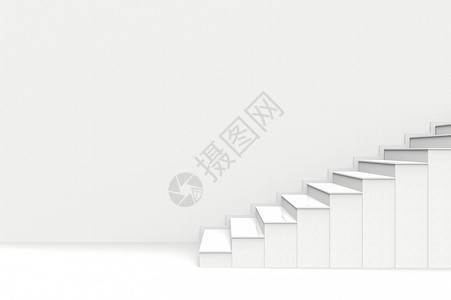 现代的地面室内3d提供现代白色水泥楼梯并复制空间墙背景图片