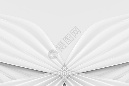 白色的3d使现代轻白曲线挥动丝带墙壁背景装饰风格网图片