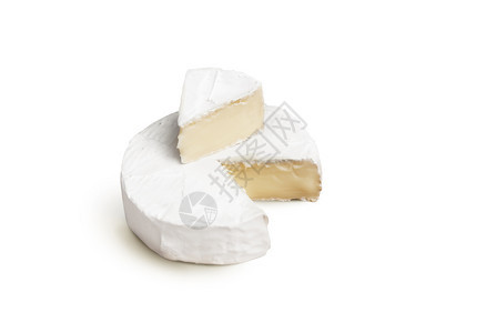 精美的有机可口白色背景天然咖啡薄饼奶酪配有剪切路径图片