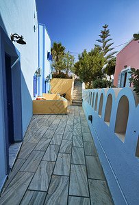 旅行欧洲希腊圣托里尼岛Oia的日落地貌和城市景观镇背景