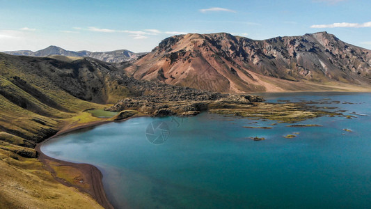 南冰岛Landmannalaugar的Frostastavavatn湖公园地热夏天图片