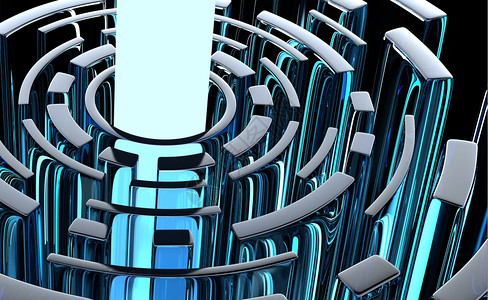 闪光迷宫抽象的3d设计蓝色的闪亮使成为图片